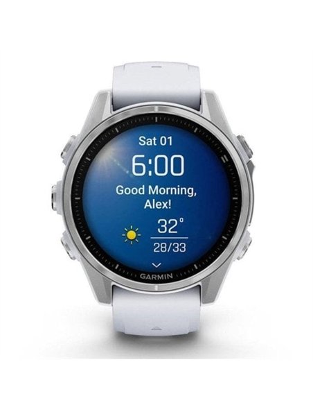 Garmin Fenix 8 Smartwatch GPS 43mm AMOLED 10ATM Pulsómetro SpO2 Plata con Correa Blanca