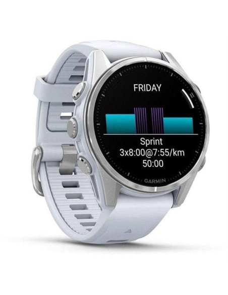 Garmin Fenix 8 Smartwatch GPS 43mm AMOLED 10ATM Pulsómetro SpO2 Plata con Correa Blanca