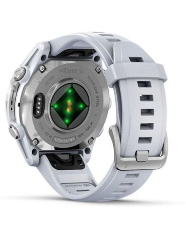 Garmin Fenix 8 Smartwatch GPS 43mm AMOLED 10ATM Pulsómetro SpO2 Plata con Correa Blanca