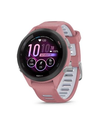 Garmin Forerunner 265S Smartwatch GPS 42mm AMOLED 5ATM Pulsómetro SpO2 Negro con Correa Rosa/Gris