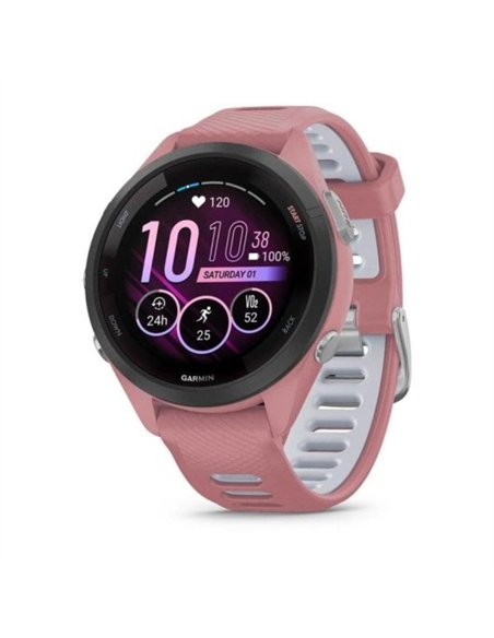 Garmin Forerunner 265S Smartwatch GPS 42mm AMOLED 5ATM Pulsómetro SpO2 Negro con Correa Rosa/Gris
