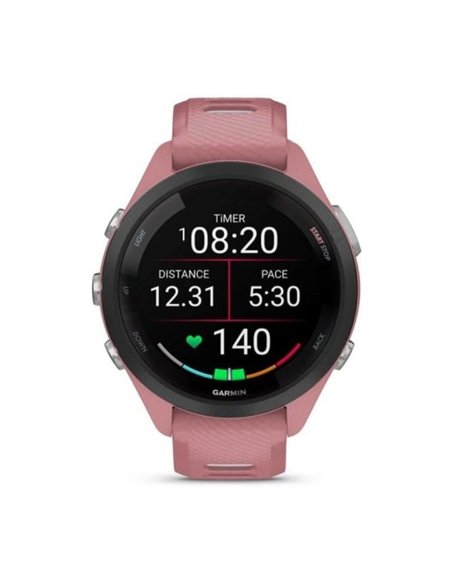 Garmin Forerunner 265S Smartwatch GPS 42mm AMOLED 5ATM Pulsómetro SpO2 Negro con Correa Rosa/Gris