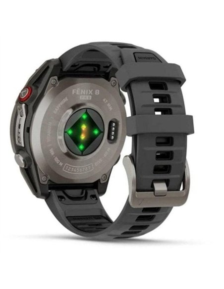 Garmin Fenix 8 Pro LTE Smartwatch Satelital 47mm Titanio con Correa Silicona Negra/Gris