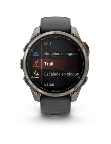 Garmin Fenix 8 Pro LTE Smartwatch Satelital 47mm Titanio con Correa Silicona Negra/Gris