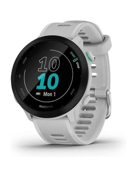 Garmin Forerunner 55 Reloj Deportivo GPS con Frecuencia Cardíaca y 5 ATM, Blanco