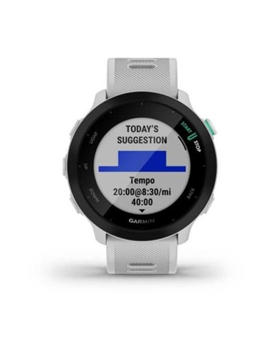 Garmin Forerunner 55 Reloj Deportivo GPS con Frecuencia Cardíaca y 5 ATM, Blanco