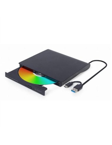 Gembird DVD-USB-031 Grabadora Externa USB-C/A Negra