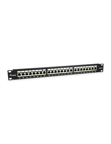 Equip 326625 Panel de Conexión Blindado Cat.6A de 24 puertos, Negro