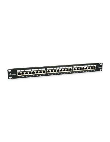 Equip 326625 Panel de Conexión Blindado Cat.6A de 24 puertos, Negro