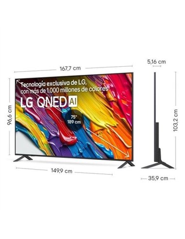LG 75QNED82A6B QNED 75" 4K UltraHD Smart TV HDR10 Televisor
