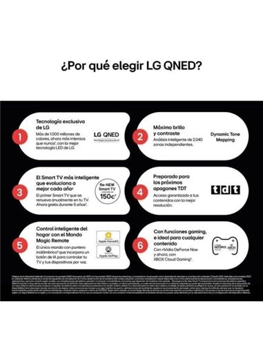 LG 75QNED82A6B QNED 75" 4K UltraHD Smart TV HDR10 Televisor