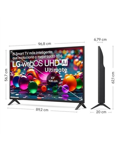 LG 43UA75006LA 43" LED 4K Ultra HD WebOS HDR10 Pro Televisor