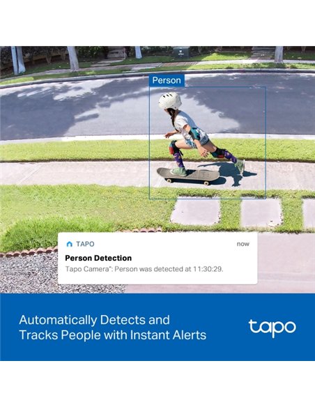 TP-Link Tapo TC90 Kit Cámara de Vigilancia 360º con Panel Solar y Batería, 2K 3MP, Detección IA