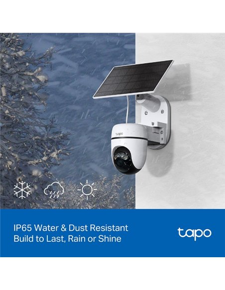 TP-Link Tapo TC90 Kit Cámara de Vigilancia 360º con Panel Solar y Batería, 2K 3MP, Detección IA