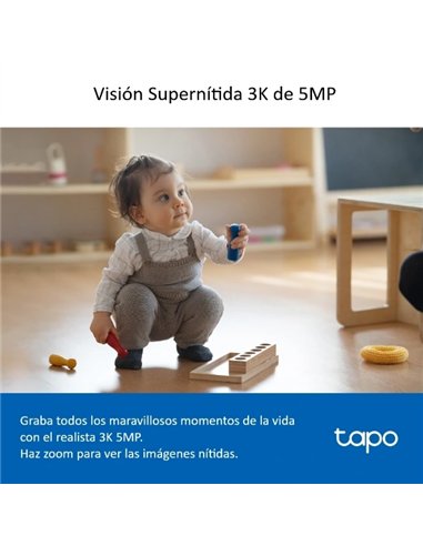 TP-Link Tapo TC74 Cámara Vigilancia 360º Interior, 3K 5MP, Detección IA Visión Nocturna