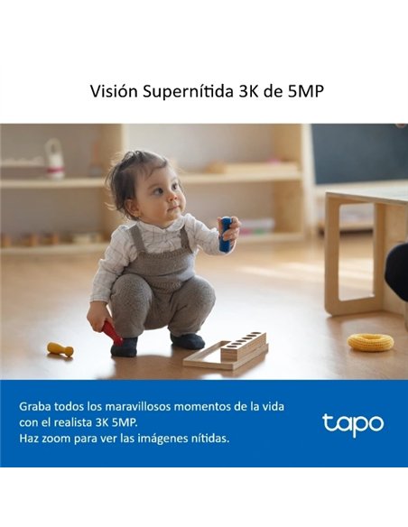 TP-Link Tapo TC74 Cámara Vigilancia 360º Interior, 3K 5MP, Detección IA Visión Nocturna