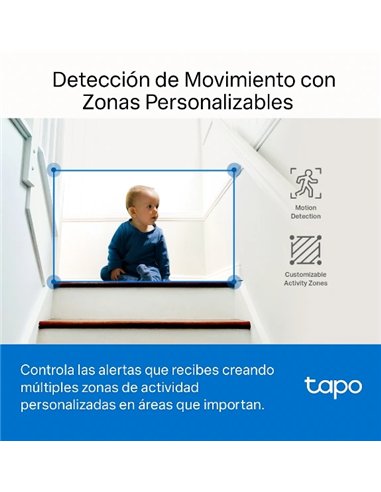 TP-Link Tapo TC74 Cámara Vigilancia 360º Interior, 3K 5MP, Detección IA Visión Nocturna