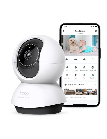 TP-Link Tapo TC74 Cámara Vigilancia 360º Interior, 3K 5MP, Detección IA Visión Nocturna