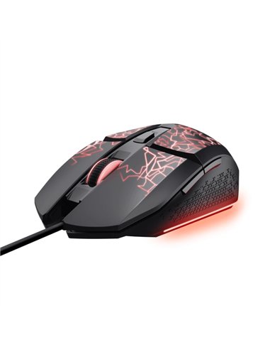 Trust GXT 113 Felox Ratón USB 6400 DPI Iluminación Multicolor 6 Botones Negro