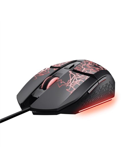 Trust GXT 113 Felox Ratón USB 6400 DPI Iluminación Multicolor 6 Botones Negro