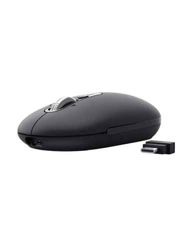 Trust Seron Ratón Slim Silencioso Inalámbrico Batería Rercagable 3200 DPI Negro
