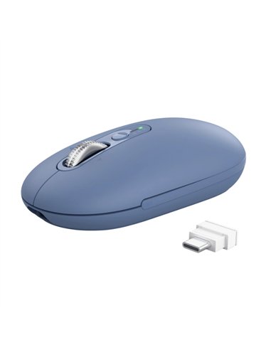 Trust Seron Ratón Slim Silencioso Inalámbrico Batería Rercagable 3200 DPI Azul