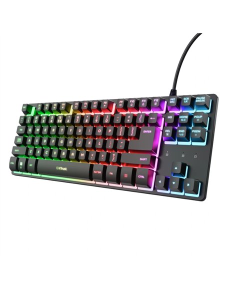 Trust GXT 833 Thado Teclado de Membrana TKL con Iluminación RGB Multicolor