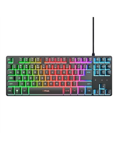 Trust GXT 833 Thado Teclado de Membrana TKL con Iluminación RGB Multicolor