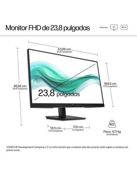 HP Series 3 Pro 324PH 23.8" LED IPS FullHD 100Hz Altavoces 5ms Altura Ajustable Monitor