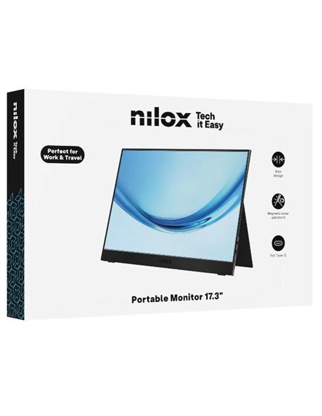 Nilox NXMP17FHD601 17.3" LED IPS FullHD 60Hz USB-C Mini HDMI Monitor Portátil