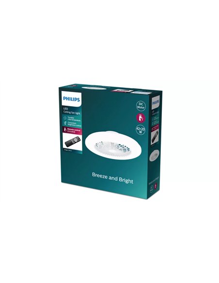 Philips Amigo 42+20W Ventilador de Techo con Luz LED Regulable y Mando a Distancia