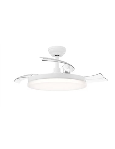Philips Tynl Ventilador de Techo con Luz LED Regulable, Aspas Retráctiles y Mando, Blanco