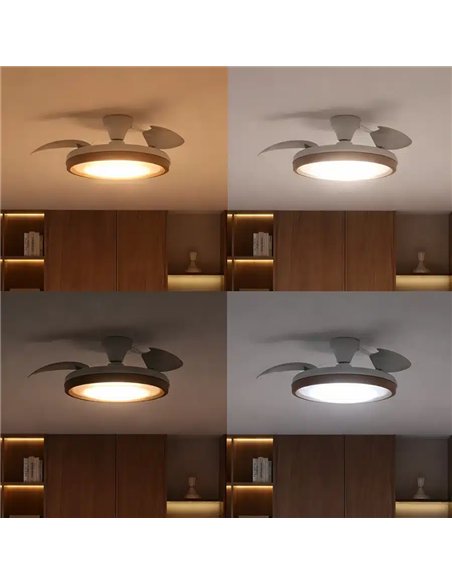 Philips Bliss Ventilador de Techo con Luz LED Regulable, Aspas Retráctiles y Mando, Madera