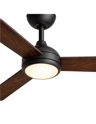 Philips Velyx 32+24W Ventilador de Techo con Luz LED Regulable y Mando, Negro/Madera Oscura