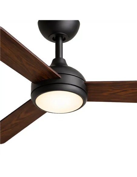 Philips Velyx 32+24W Ventilador de Techo con Luz LED Regulable y Mando, Negro/Madera Oscura