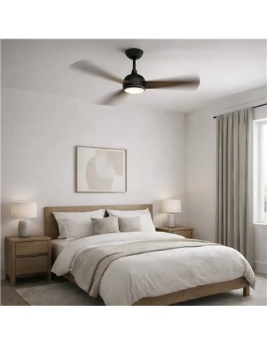 Philips Velyx 32+24W Ventilador de Techo con Luz LED Regulable y Mando, Negro/Madera Oscura