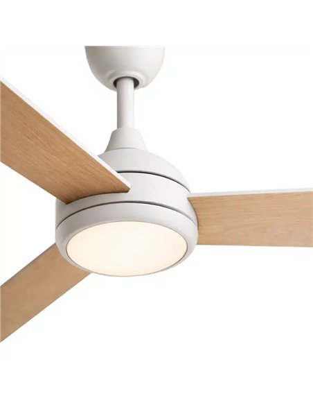 Philips Velyx 32+24W Ventilador de Techo con Luz LED Regulable y Mando, Blanco/Madera Clara