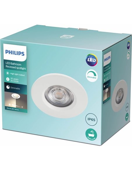 Philips Dive Foco Empotrable LED Regulable IP65 Blanco 2700K