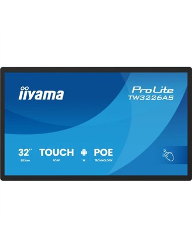 iiyama ProLite TW3226AS-B3P Pantalla Interactiva Táctil 32" PoE Android 14