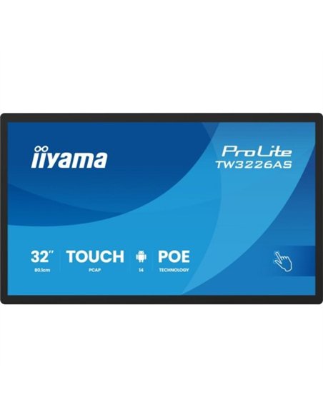 iiyama ProLite TW3226AS-B3P Pantalla Interactiva Táctil 32" PoE Android 14