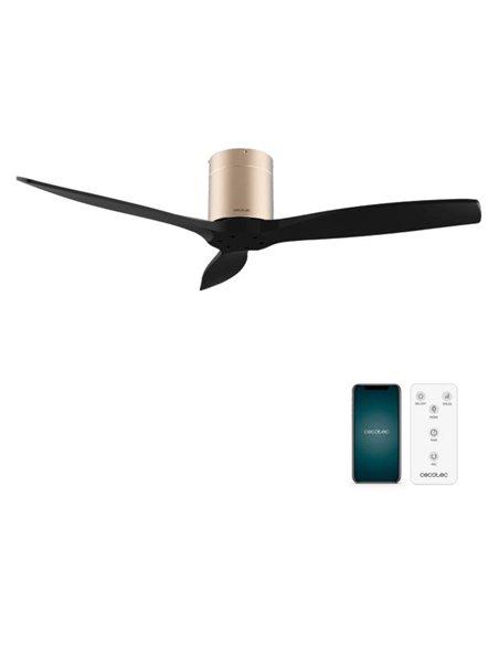 Cecotec EnergySilence Aero 5500 Aqua GoldBlack Connected Ventilador de Techo 40W, Mando a Distancia y WiFi