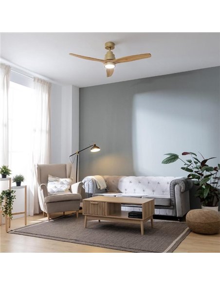 Cecotec EnergySilence Aero 5295 GoldWhite Ventilador de Techo 35W con Luz LED y Mando a Distancia