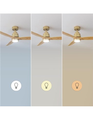 Cecotec EnergySilence Aero 5295 GoldWhite Ventilador de Techo 35W con Luz LED y Mando a Distancia