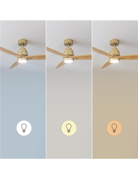 Cecotec EnergySilence Aero 5295 GoldWhite Ventilador de Techo 35W con Luz LED y Mando a Distancia