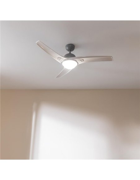 Cecotec EnergySilence Aero 560 IronWhite Ventilador de Techo 60W con Luz Led y Mando a Distancia
