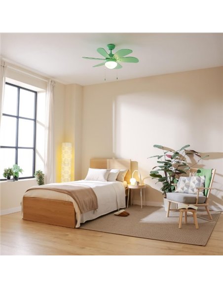 Cecotec EnergySilence Aero 3600 VisionFull Green Ventilador de Techo de 50W con Lámpara, 3 Velocidades