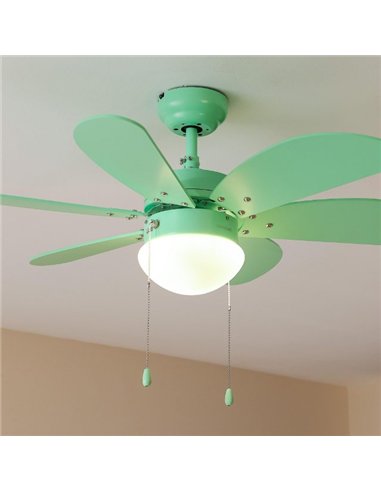 Cecotec EnergySilence Aero 3600 VisionFull Green Ventilador de Techo de 50W con Lámpara, 3 Velocidades