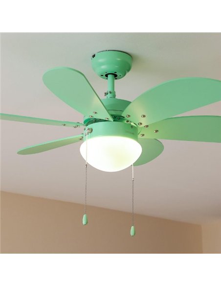 Cecotec EnergySilence Aero 3600 VisionFull Green Ventilador de Techo de 50W con Lámpara, 3 Velocidades