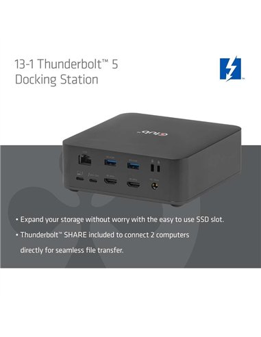 Club 3D CSV-2562 Docking Station Thunderbolt 5 con 12 Puertos, SSD M.2, 2xHDMI, 8K/60Hz