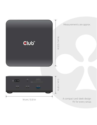Club 3D CSV-2562 Docking Station Thunderbolt 5 con 12 Puertos, SSD M.2, 2xHDMI, 8K/60Hz